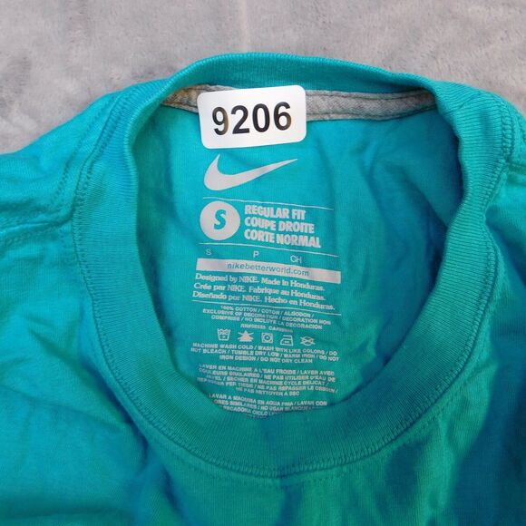 Nike TShirt Women Small Blue Lightweight Casual Regular Fit Cotton Turquoise - Picture 3 of 11